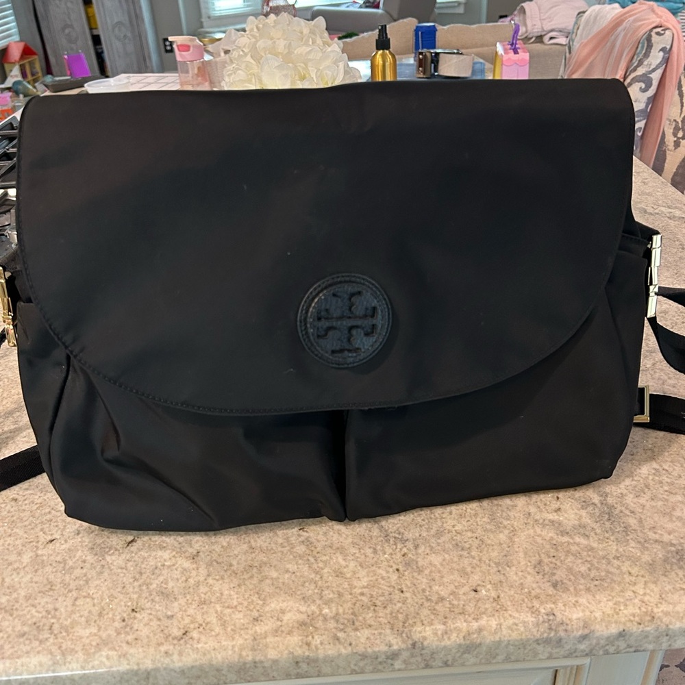 Tory Burch Diaper Bag crossbody messenger bag black nylon
